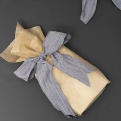 Ribbon Rustic Linen Wire Edge Blue Denim (60mmx20m)