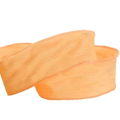 Ribbon Rustic Linen Wire Edge Yellow Ochre (60mmx20m)