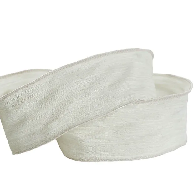 Ribbon Rustic Linen Wire Edge Pastel Sage Green (60mmx20m)