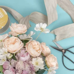 Ribbon Rustic Linen Wire Edge Pastel Sage Green (60mmx20m)