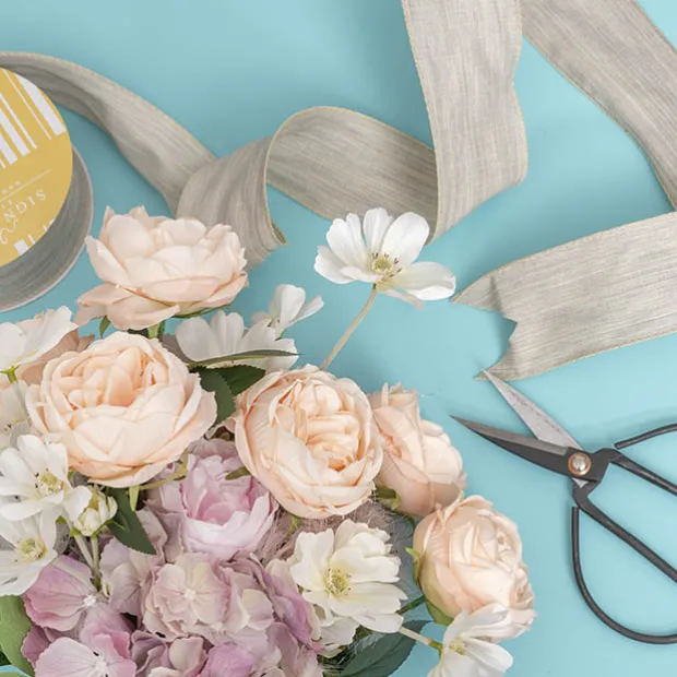 Ribbon Rustic Linen Wire Edge Pastel Sage Green (60mmx20m)