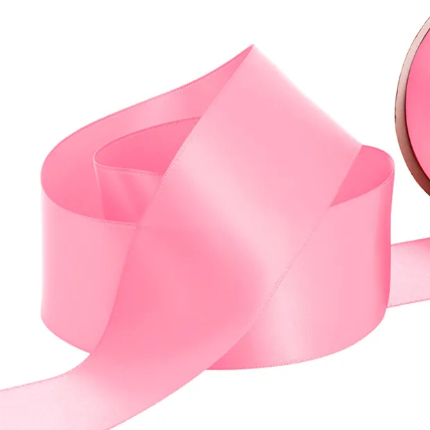 Ribbon Satin Deluxe Double Faced Mid Pink (50mmx25m)