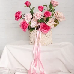 Ribbon Satin Deluxe Double Faced Mid Pink (15mmx25m)