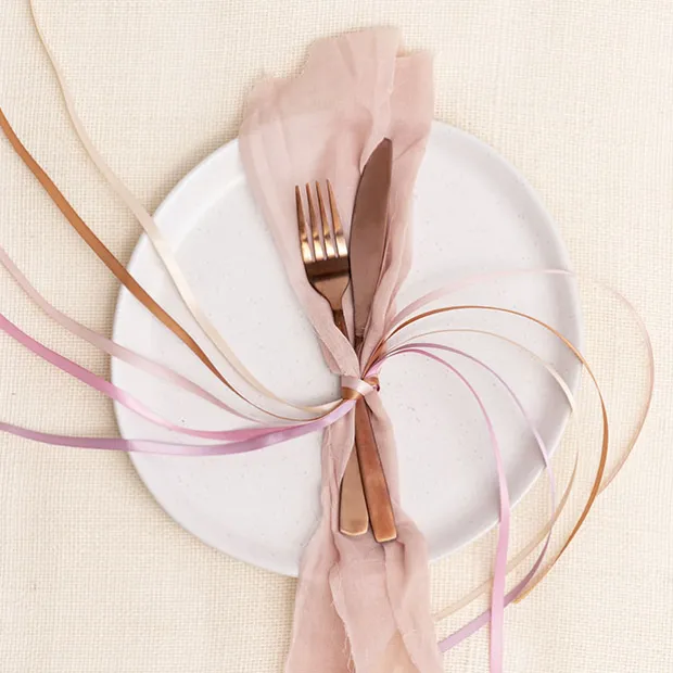 Ribbon Satin Deluxe Double Faced Rose Gold (6mmx25m)