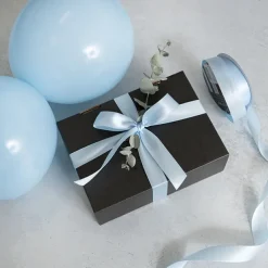 Ribbon Satin Deluxe Double Faced Baby Blue (25mmx25m)