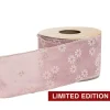 Ribbon Sheer Daisy Delight Wire Edge Rosy Pink (60mmx10m)