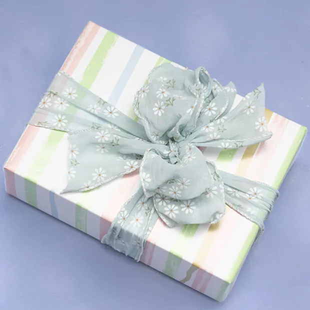 Ribbon Sheer Daisy Delight Wire Edge Ocean (60mmx10m)