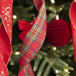 Ribbon Tartan Plaid Gingham Wire Edge Traditional (50mmx20m)