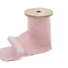 Ribbon with Wooden Spool Calico Pink (80mmx5m)