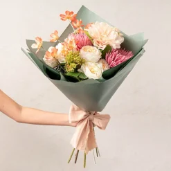 Ribbon with Wooden Spool Calico Beige (80mmx5m)