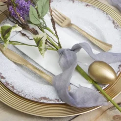 Ribbon with Wooden Spool Faux Silk Frayed Blue (80mmx5m)