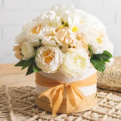 Ribbon with Wooden Spool Calico White (80mmx5m)