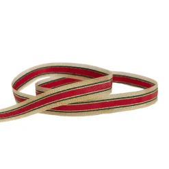 Ribbon Woven Traditional Gold Red Green (15mmx20m)