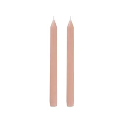 Roman Fluted Dinner Soy Candles Pack 2 Pale Pink (2x25cmH)