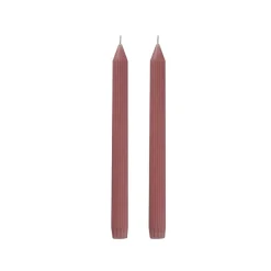 Roman Fluted Dinner Soy Candles Pack 2 Dusty Pink (2x25cmH)