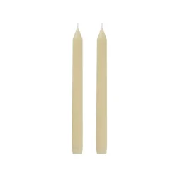 Roman Fluted Dinner Soy Candles Pack 2 Off White (2x25cmH)