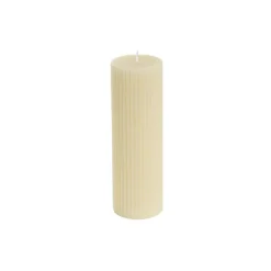 Roman Fluted Pillar Candle Off White (5x20cmH)