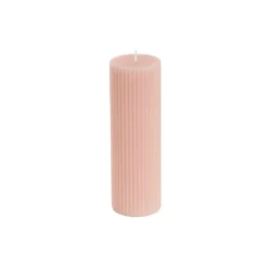 Roman Fluted Pillar Candle Pale Pink (5x20cmH)