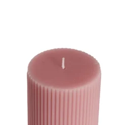 Roman Fluted Pillar Candle Dusty Pink (7x7.5cmH)