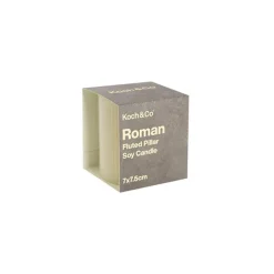 Roman Fluted Pillar Candle Off White (7x7.5cmH)