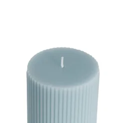 Roman Fluted Pillar Candle French Blue (7x10cmH)