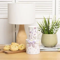 Rose & Lavender Mug w Tassel Gift Set Violet (12.3x11.2cm)