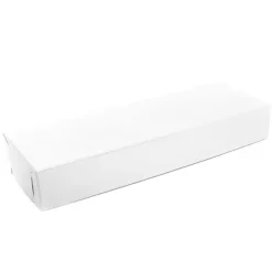 Rose Box Flat Pack White Dozen (74x25x11cmH)