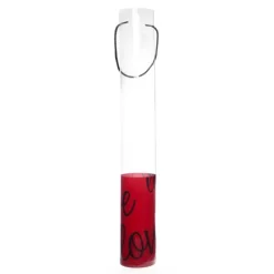 Rose Cylinder Acetate Tube Love Text Red (9cmDx61cmH)