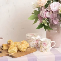 Rose Eiffel Tower Mug Gift Set Pink (12x8.6cm)