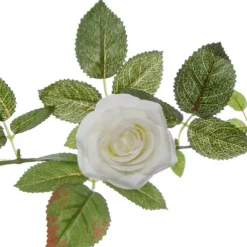 Rose Garland x9 Flowers White (140cmL)