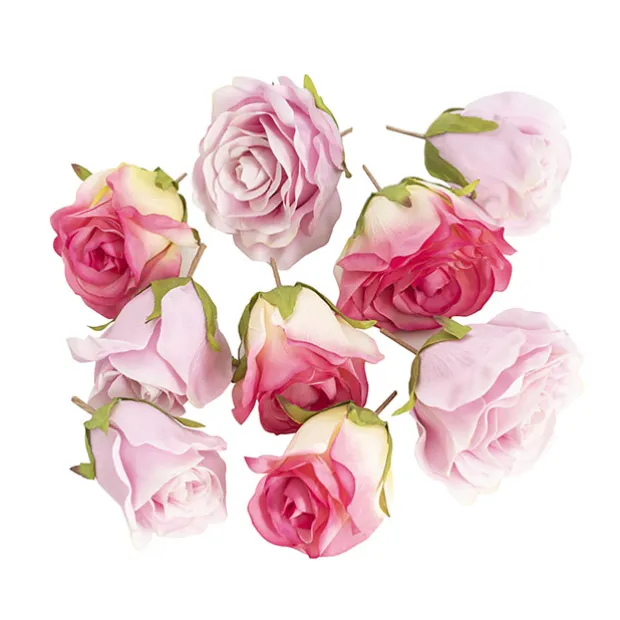 Rose Heads Loose Pack 9 Mixed Pinks