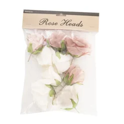 Rose Heads Loose Pack 9 Mixed Beige & Dusty Pink