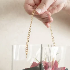 Rose Square PVC Carry Tube Clear & Black Pack 5 (10cmx50cmH)