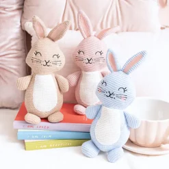 Rosie Knitted Bunny Plush Soft Toy Blue (29cmHT)