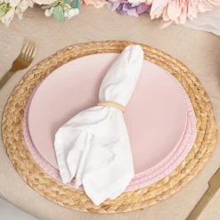 Round Cotton Table Placemat Set 2 Pink (36cmD)