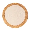 Round Cotton Table Placemat Set 2 Off White (36cmD)