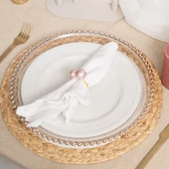Round Cotton Table Placemat Set 2 Off White (36cmD)
