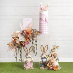 Round Deluxe Acrylic Plinth Set 2 Clear (30x90cmH)