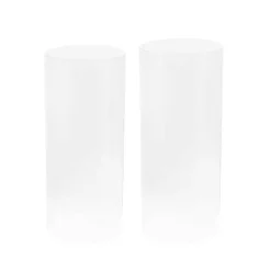 Round Deluxe Acrylic Plinth Set 2 Clear (30x70cmH)