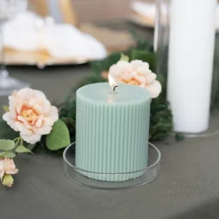 Round Glass Candle Plate Clear (9.5cmx1.75cmH)