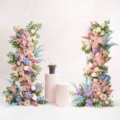 Round Metal Pillar Stand White (40cmDx180cmH)