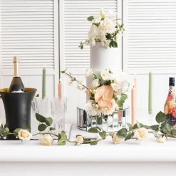 Round Mirror Strip Bevelled Riser Platform Silver (30x12cmH)