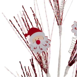 Santa Head Tinsel Spray Red & White (74cmH)