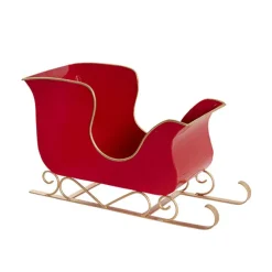 Santa's Sleigh Metal Red (35x13.5x20.5cmH)