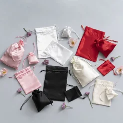 Satin Gift Bag Large Pack 6 Ivory (15x24HcmH)