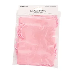 Satin Gift Bag Medium Pack 6 Baby Pink (12.5x17HcmH)