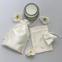 Satin Gift Bag Medium Pack 6 Ivory (12.5x17HcmH)