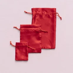 Satin Gift Bag Medium Pack 6 Red (12.5x17HcmH)