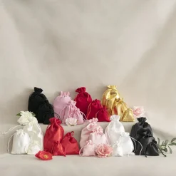 Satin Gift Bag Small Pack 6 Red (7.5x10HcmH)