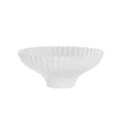 Scallop Bowl Matte White (24cmDx10cmH)